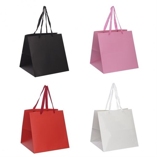 Пакет подарочный (бумага, плотность 210г/м2, блок 12шт), L30 W28 H30 см, 4в. - фото 386498