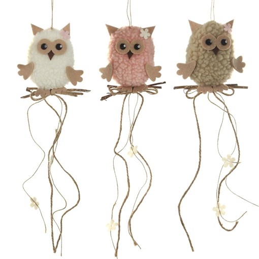 Изделие декоративное подвесное "Сова", L9 W4 H40 см, 3в. - фото 386627