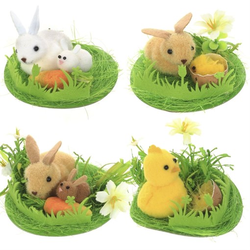 Изделие декоративное "Гнездо пасхальное", L9 W9 H6 см, 4в. - фото 386632