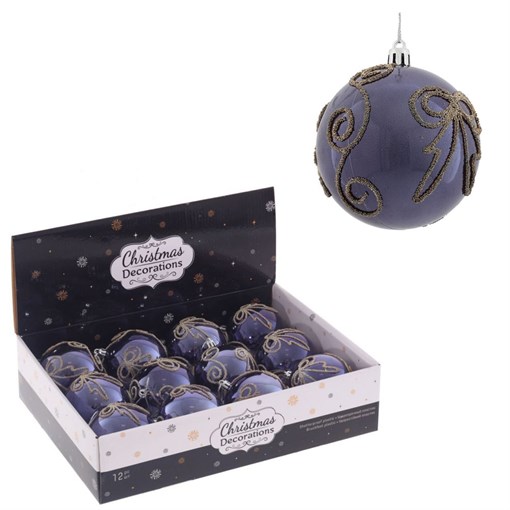 Украшение новогоднее "Шар", набор из 12 шт, D8 см - фото 386773