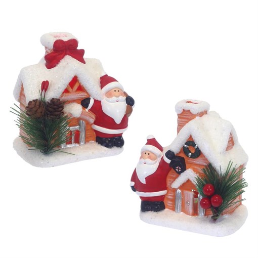 Фигурка декоративная "Домик" с подсветкой L9,5 W6,5 H10 см (2хLR44, не прилаг.), 2 в. - фото 386785