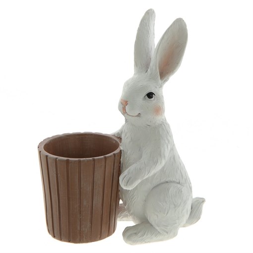 Фигурка декоративная "Заяц с корзинкой",  L10,5 W11 H14,5 см - фото 386917