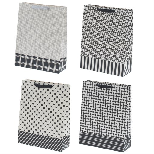 Пакет подарочный (бумага, плотность 210г/м2, блок 12шт), L31 W12 H40 см, 4в. - фото 386977