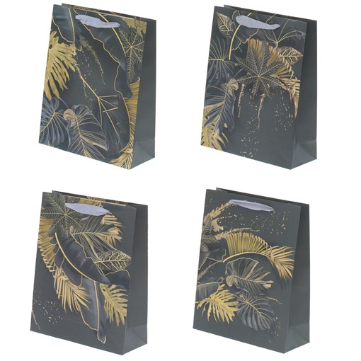 Пакет подарочный (бумага, плотность 210г/м2, блок 12шт), L26 W10 H32 см, 4в. - фото 386982