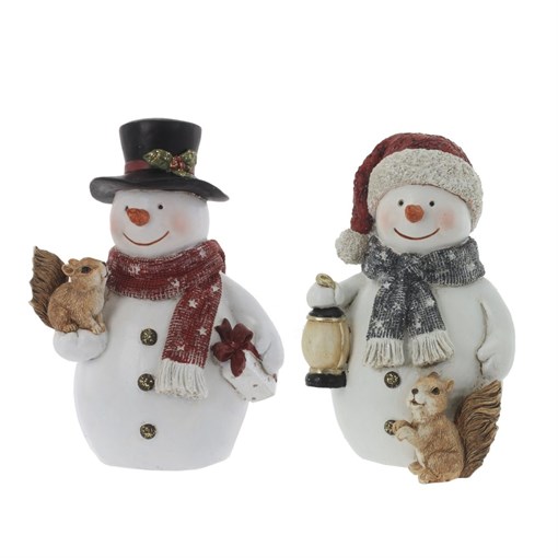 Фигурка декоративная "Снеговик",  L11,5 W10,5 H18 см, 2в. - фото 387086