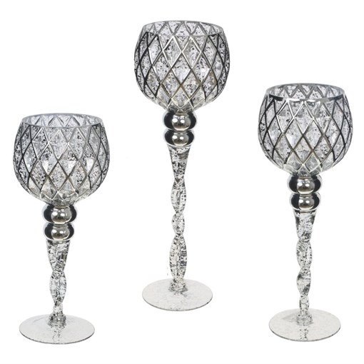 Подсвечник, набор из 3-х шт, L13 W13 H40 см - фото 387237