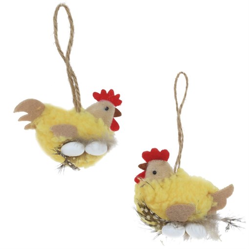 Изделие декоративное подвесное "Курица", L6 W9 H12 см, 2в. - фото 387264