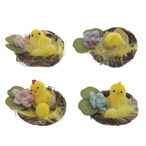 Изделие декоративное "Гнездо пасхальное", L7 W7 H6 см, 4в. - фото 387415