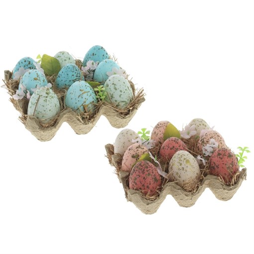 Изделие декоративное "Яйцо пасхальное", набор из 9-ти шт, L15 W15 H7 см, 2в. - фото 387420