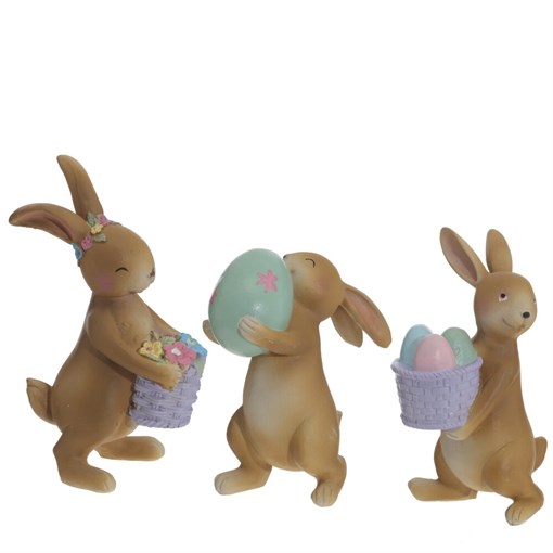 Фигурка декоративная "Заяц", L6 W8 H15 см, 3в. - фото 387587