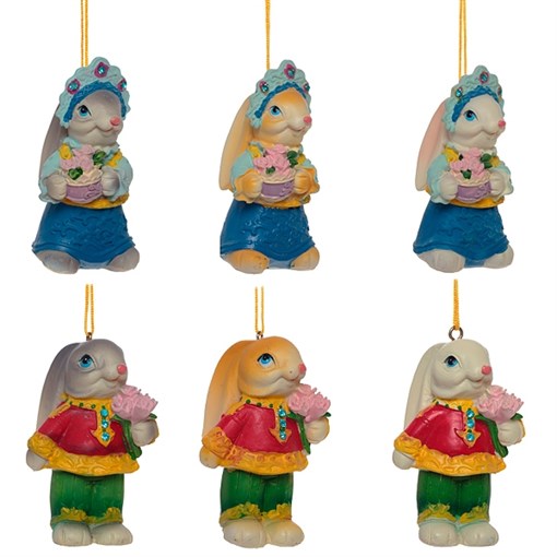 Новогоднее украшение "Заяц", L4,5 W3,5 H6,5 см, 6в. - фото 387796