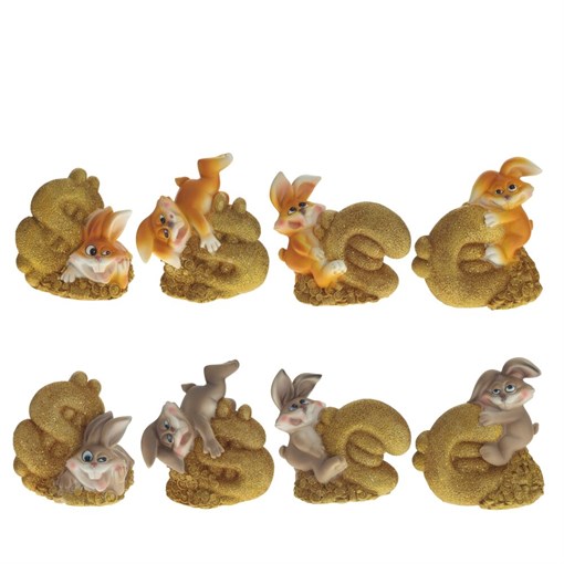 Фигурка декоративная "Заяц", L11 W6 H12 см, 8в. - фото 387800