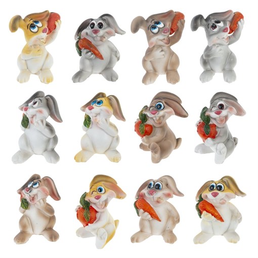 Фигурка декоративная "Заяц", L4 W4,5 H5 см, 12в. - фото 387810