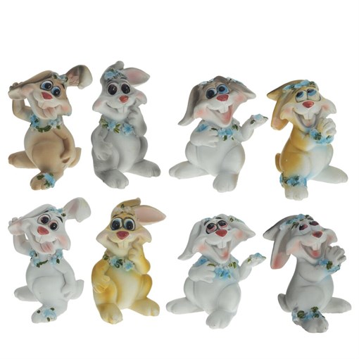 Фигурка декоративная "Заяц", L5 W4 H5,5 см, 8в. - фото 387851