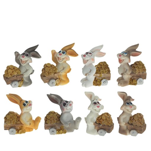 Фигурка декоративная "Заяц", L4 W3 H5 см, 8в. - фото 387861