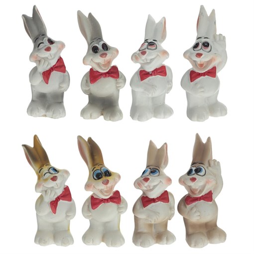 Фигурка декоративная "Заяц", L3 W3 H6 см, 8в. - фото 387901