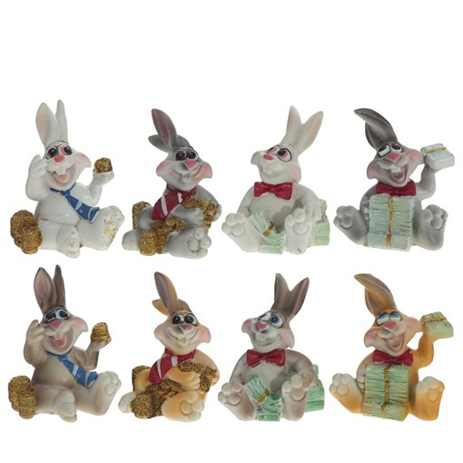 Фигурка декоративная "Заяц", L5,5 W5 H6 см, 8в. - фото 387911