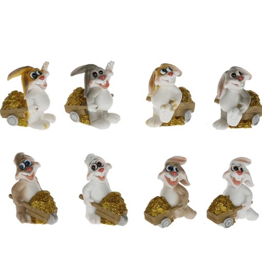 Фигурка декоративная "Заяц", L6 W4,5 H6 см, 8в. - фото 387921