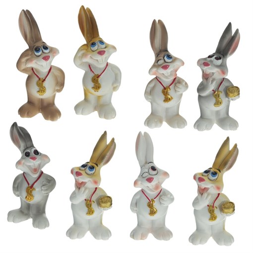 Фигурка декоративная "Заяц", L3,5 W4 H8 см, 8в. - фото 387942