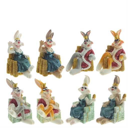 Фигурка декоративная "Заяц", L6 W7 H8,5 см, 8в. - фото 387952