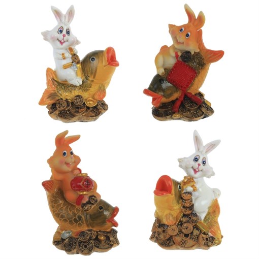 Фигурка декоративная "Заяц", L8 W5 H10 см, 4в. - фото 388003