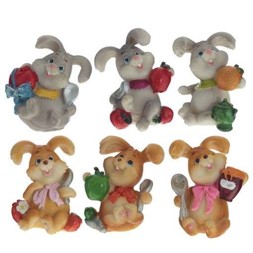 Фигурка декоративная "Заяц", L5,5 W4 H6,5 см, 6в. - фото 388033