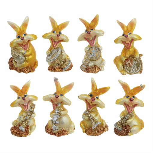 Фигурка декоративная "Заяц", L4 W3,5 H5 см, 8в. - фото 388063