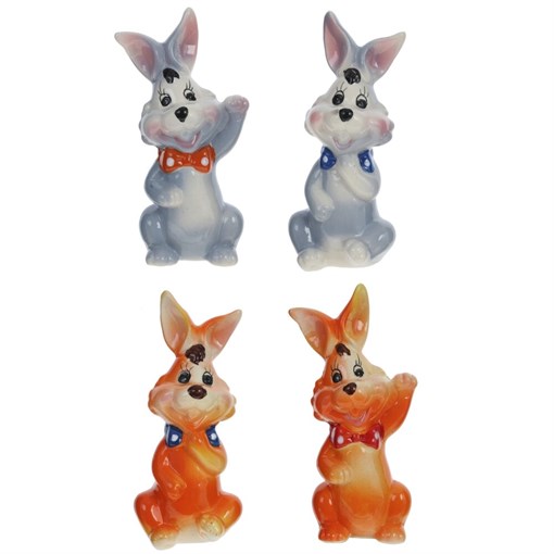 Фигурка декоративная "Заяц", L7 W6 H13,5 см, 4в. - фото 388185