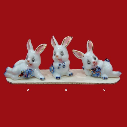 Фигурка декоративная "Заяц", L5 W2,5 H4 см, 3в. - фото 388217