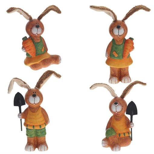 Фигурка декоративная "Заяц", L9 W9 H13 см, 4в. - фото 388270