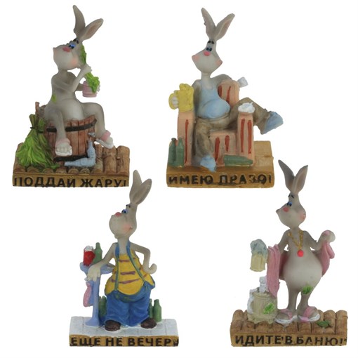 Фигурка декоративная "Заяц", L6 W6 H10 см, 8в. - фото 388314