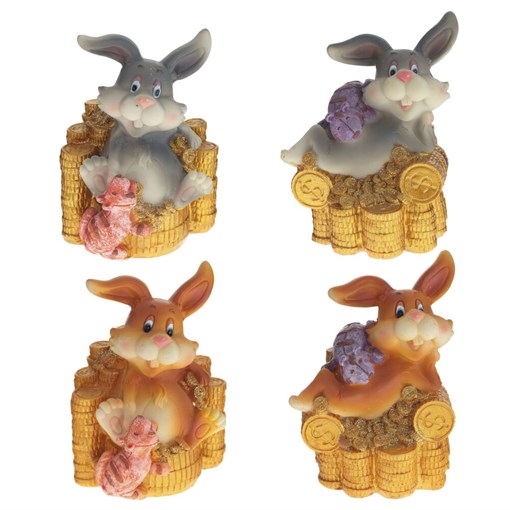 Копилка "Заяц", L9,5 W8,5 H12 см, 4в. - фото 388423