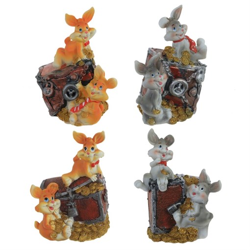 Копилка "Заяц", L9 W8 H11 см, 4в. - фото 388452