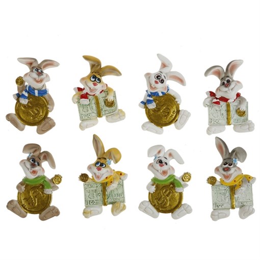 Магнит "Заяц", L5 W3 H6 см, 8в. - фото 388556