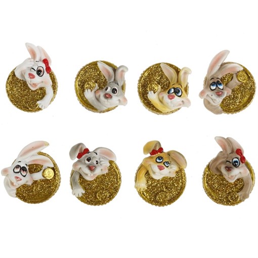 Магнит "Заяц", L2,5 W1 H3 см, 8в. - фото 388566