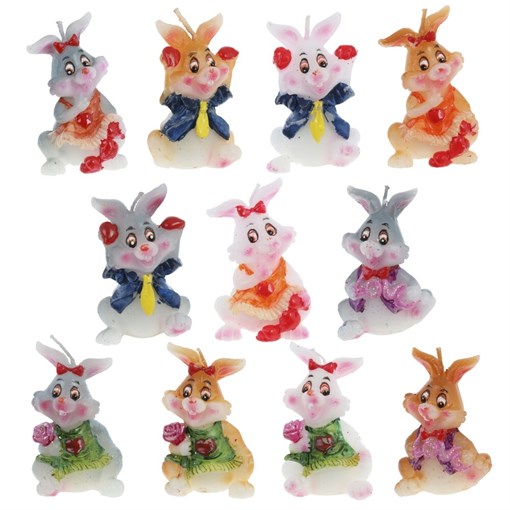 Свеча "Заяц", L4,5 W4 H6,5 см, 12в. - фото 388691