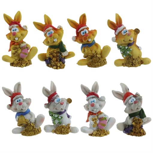 Фигурка декоративная "Заяц", L5 W4 H6,5 см, 8в. - фото 388885