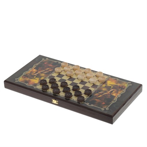 Игра настольная 2 в 1 "Баталия" (нарды, шашки), L50 W25 H4 см - фото 388946