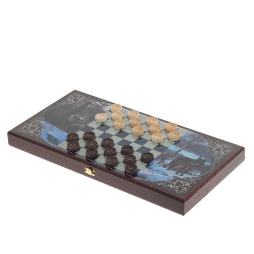 Игра настольная 2 в 1 "Стая" (нарды, шашки), L50 W25 H4 см - фото 388952