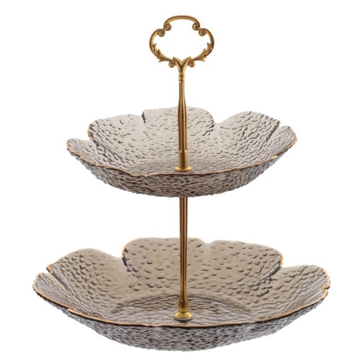 Ваза для фруктов 2-х ярусная, L23 W23 H27 см - фото 389014