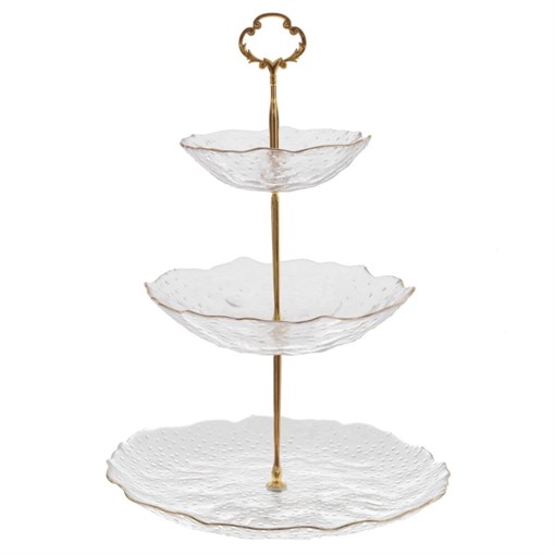 Ваза для фруктов 3-х ярусная, L26 W26 H37 см - фото 389017