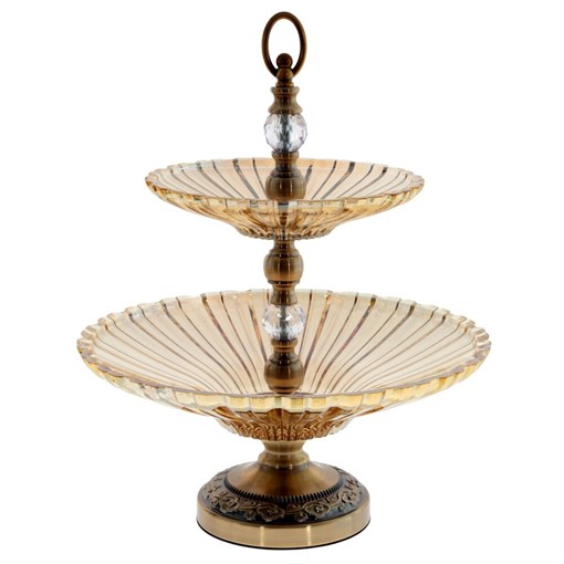 Ваза для фруктов 2-х ярусная, L37 W37 H44 см - фото 389020