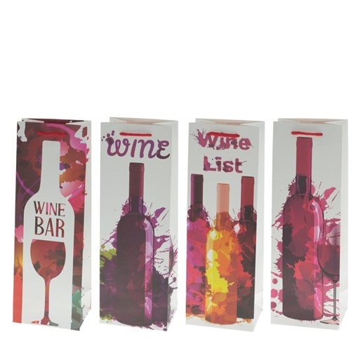 Пакет подарочный (бумага, плотность 210г/м2, блок 12шт), L12 W9 H35 см, 4в. - фото 389207