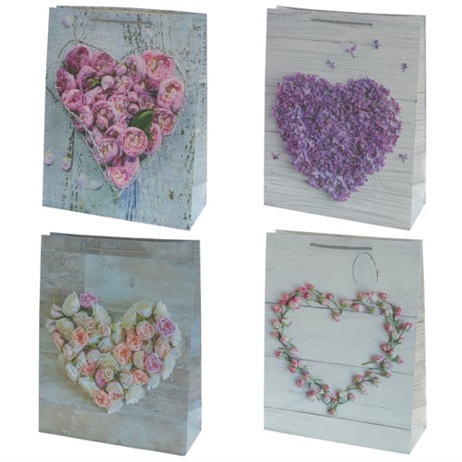 Пакет подарочный (бумага, плотность 210г/м2, блок 12шт), L31 W12 H40 см, 4в. - фото 389316