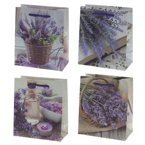 Пакет подарочный (бумага, плотность 210г/м2, блок 12шт), L12 W6 H14 см, 4в. - фото 389356