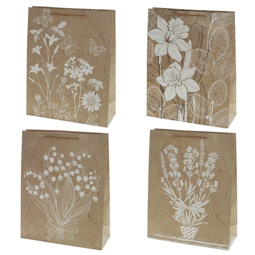 Пакет подарочный (бумага, плотность 210г/м2, блок 12шт), L31 W12 H40 см, 4в. - фото 389381