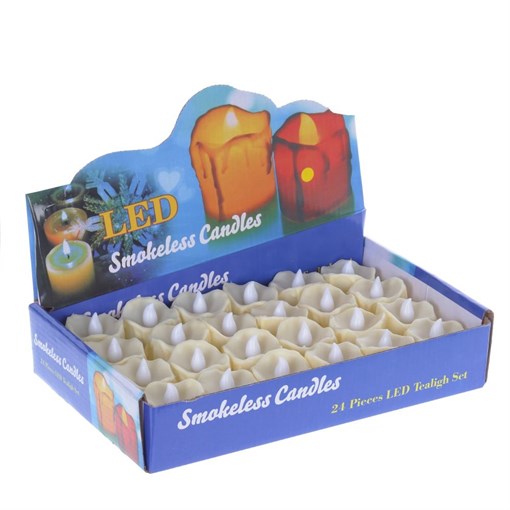 Изделие декоративное с подсветкой "Свеча", набор из 24-х шт, L26 W16 H5 см - фото 390117