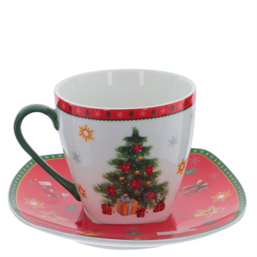 Чашка с блюдцем, 250 мл, L14 W14 H9 см - фото 390259