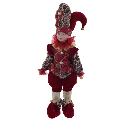 Игрушка мягконабивная "Клоун" (не музыкальный) , с колпаком L19 W10 H52 см, без колпака H42 см - фото 390341