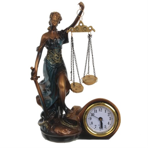 Часы настольные декоративные "Фемида", L13 W6 H19 см, (1xLR44) - фото 390367
